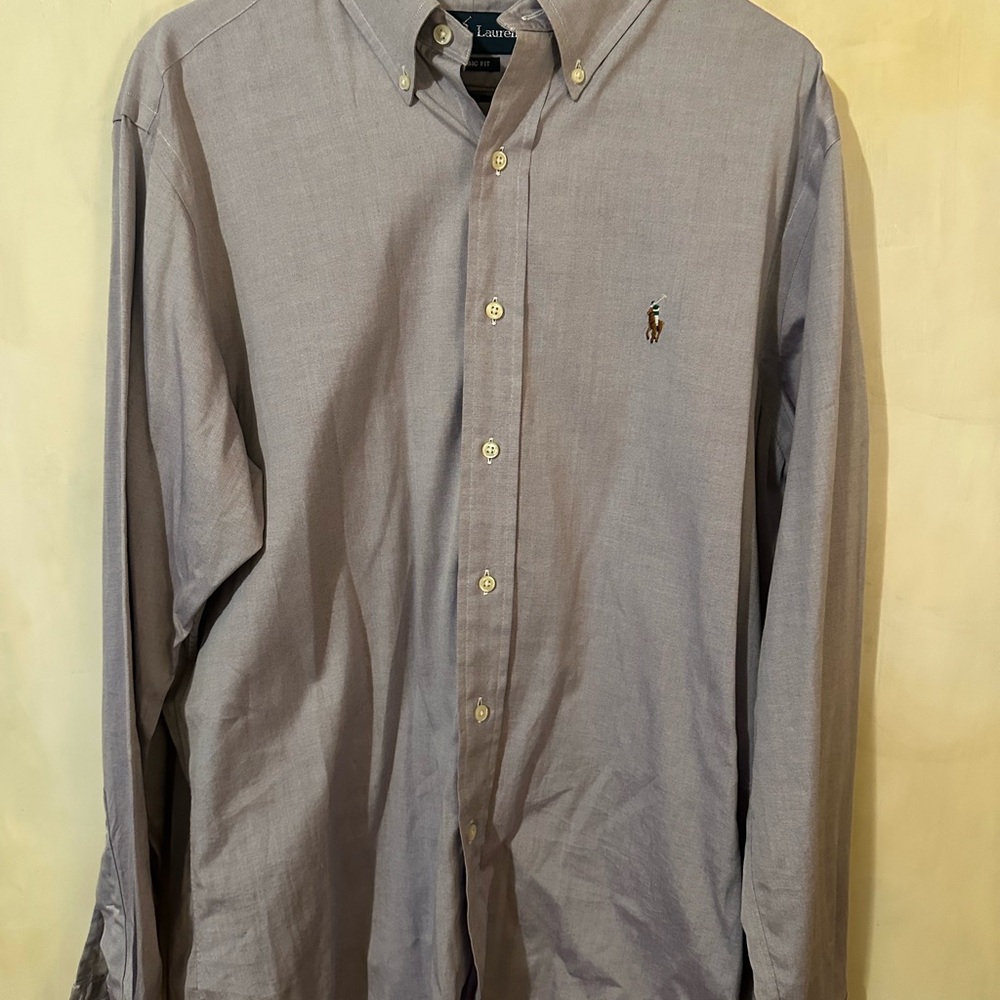 Ralph Lauren Men's Gray Casual Button-Down Shirt